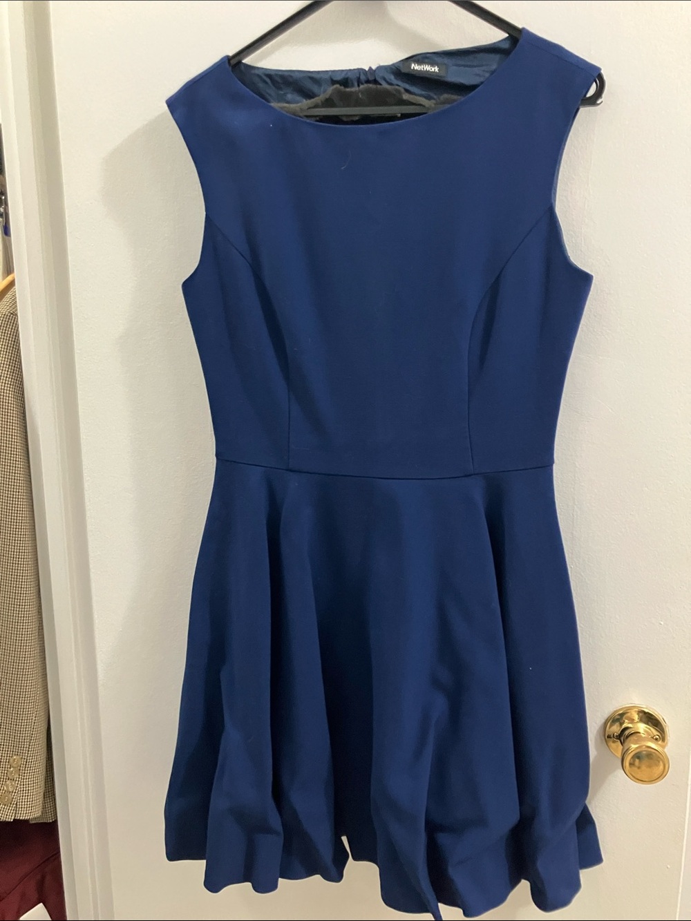 New York & Company Navy Fit-and-Flare Mini Dress